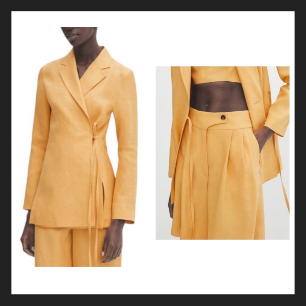 NEW MASSIMO DUTTI LIMITED EDITION Mustard Kimono Suit Blazer and Bermuda Shorts
